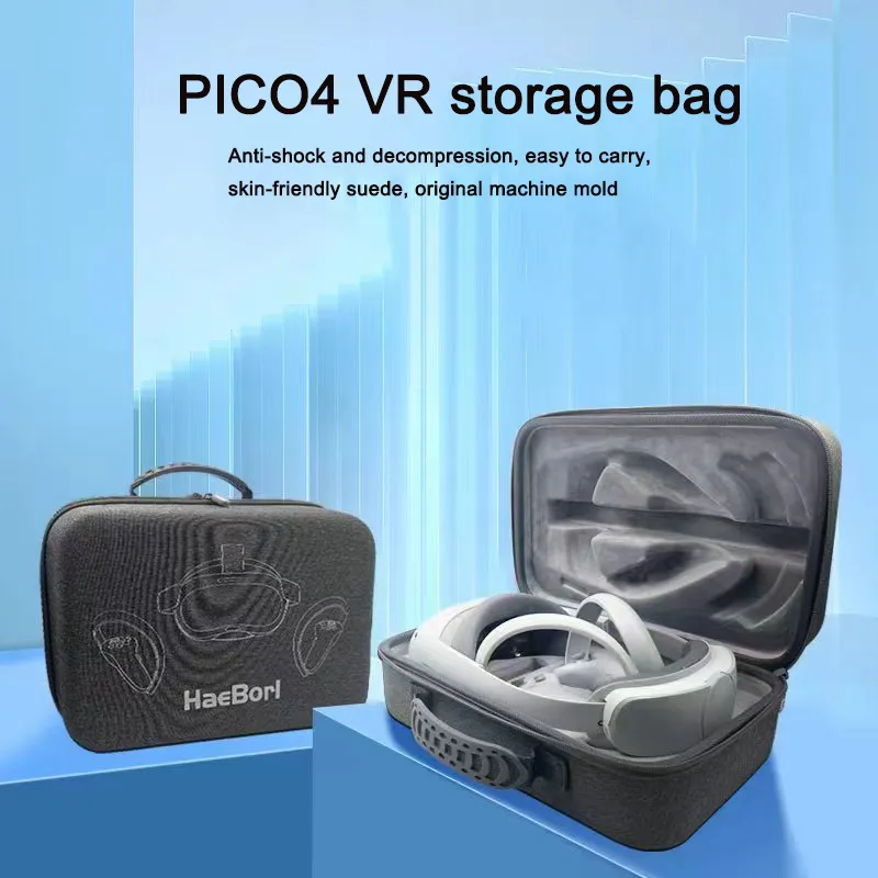 Pico 4 VR Gözlük Mağazası Taşınabilir Depolama Çanta Seti Eva Gray Sert Çanta
