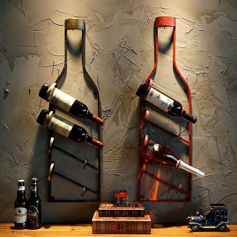 Metal Wall Mounted Rustic Tabletop Wine Rack With Iron Hinge European Style Bar Accessory For Champagne And Wine Bottles From Long10 48.92 DHgate.Com