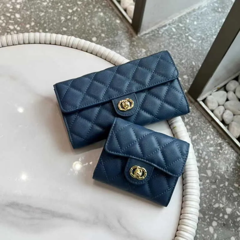 Sälj designerväskor på billiga 2023 Ny kaviarkohuden lång plånbok liten doft handväska kedja crossbody läder kvinnor