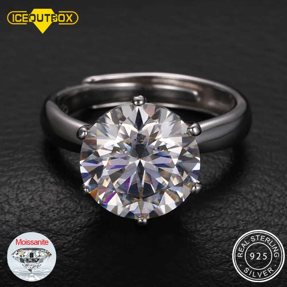 Bague Solitaire 055ct 925 Sterling Silver Style Classique Diamant Bijoux Fête De Mariage Anniversaire Taille Réglable 221119