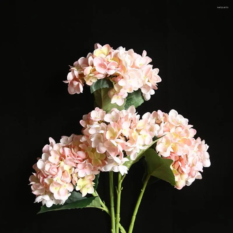 Decoratieve bloemen Kunstmatige bloem Hydrangea Branch Home Decoratie Wedding Bouquet Bruid Road Lead Silk Fake Floral Wall Party Decors