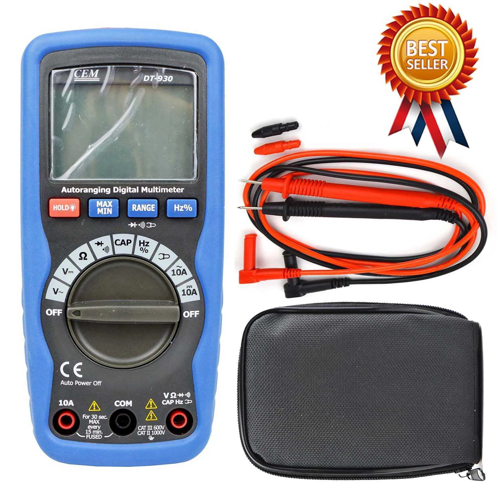 Wholesale CEM DT 930 Digital Multimeter Compact Full Protection AC / DC Resistance Capacitance