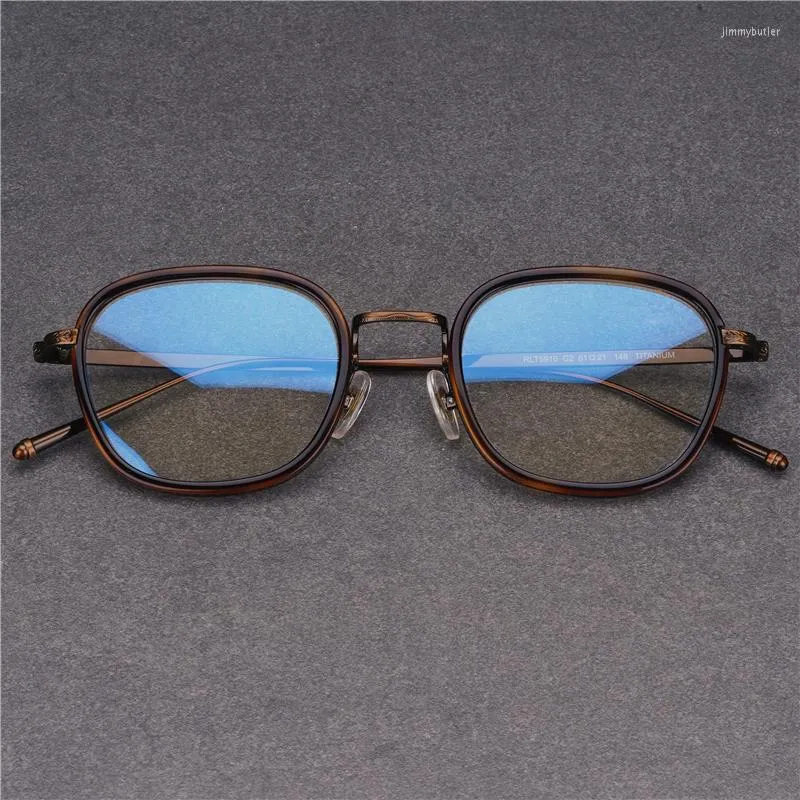 Montature per occhiali da sole Vintage Miopia Shpere Occhiali da lettura ottici Montatura per occhiali Ultra Light Pure Titanium Acetate Retro Square Donna Uomo Originale