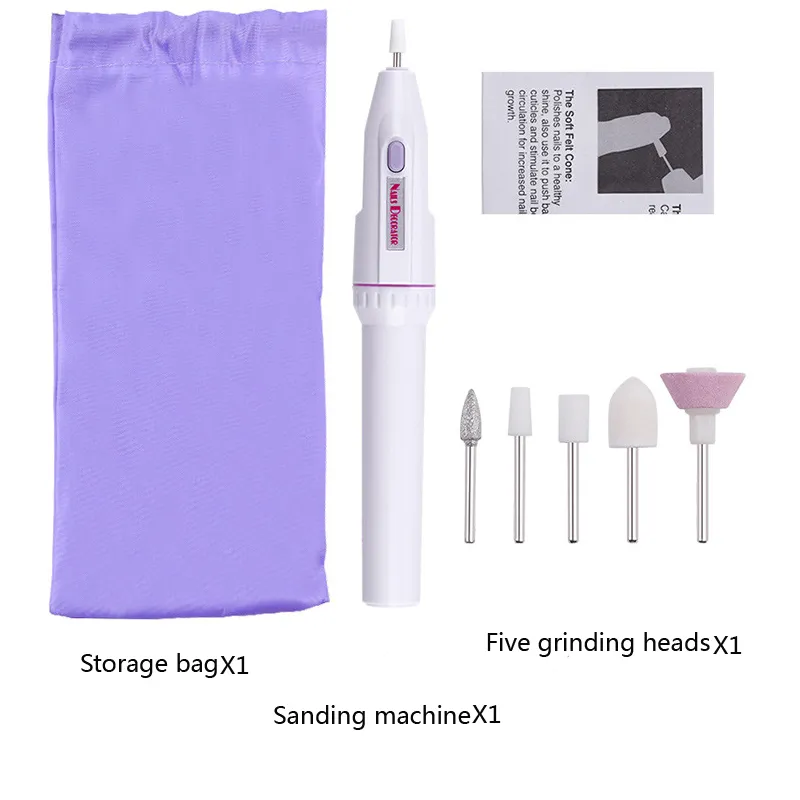 Nail Art Equipment 5 In 1 Professional MINI Electric Nail Drill Kit Manicure Pedicure Grinding Polishing Nails Polisher