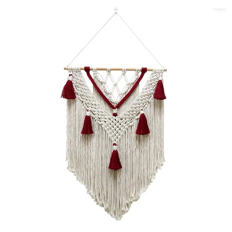 Tapestries grote macrame muur hangend tapijt voor slaapkamer tienermeisje Boheemse kunstdecor Lange Tassel woonkamer decoratie