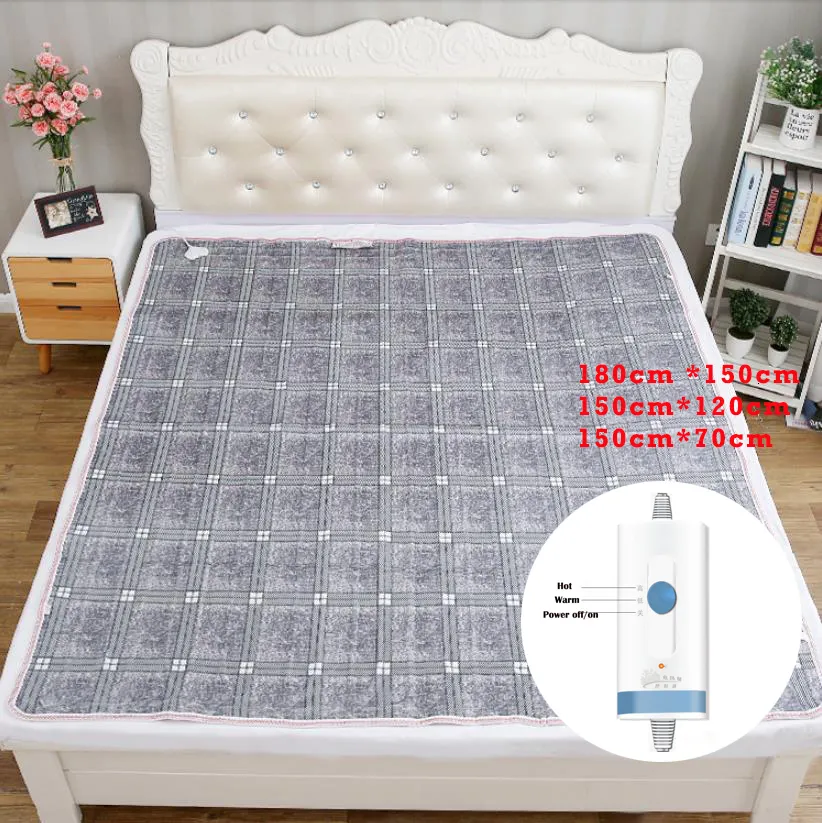 Thick Mattress Topper Electric Blanket With Double Body Warmer, 180x150cm, Heated Thermostat For