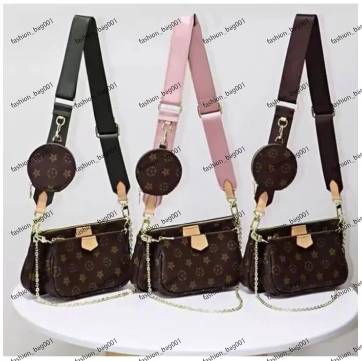 2022 New multi pochette accessories handbag bags genuine chain leather shoulder crossbody bag purses 3 pcs purse Fashion Wallet Luxury Tote with Dust bag