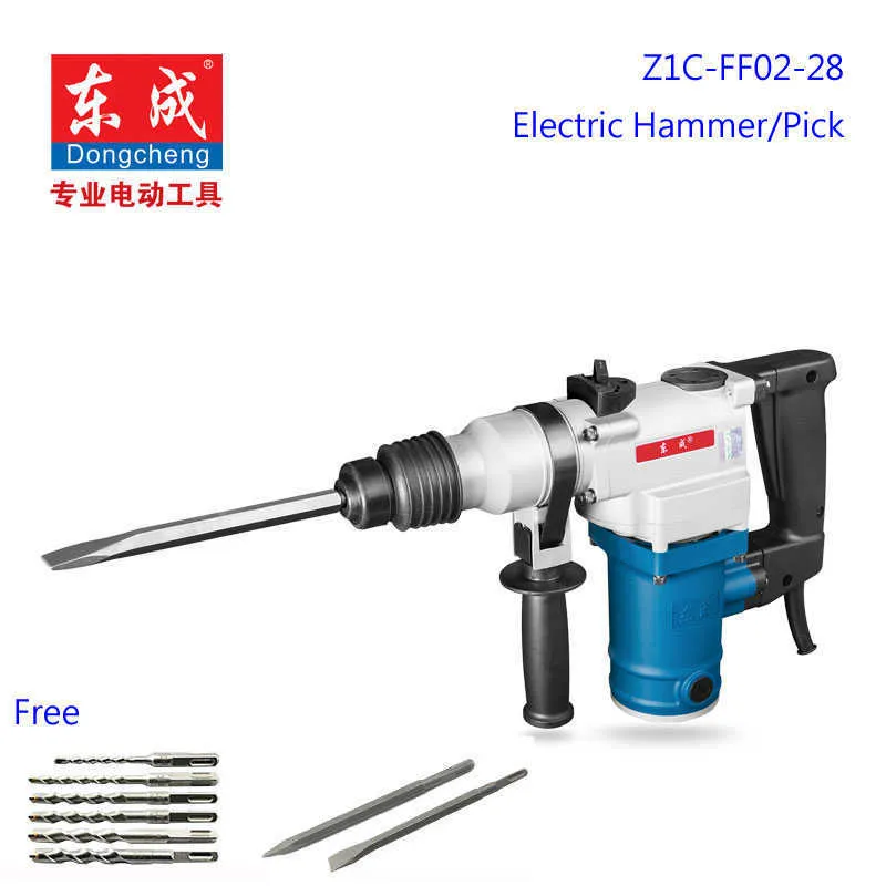 Dongcheng 28mm martillo eléctrico/selección 960w martillo rotativo 220-240v/50hz luz eléctrica selección gratis 8 Uds broca