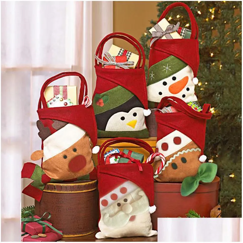 Decorazioni natalizie Decorazioni natalizie Tote Eve Candy Gift Bag Bomboniera per feste di nozze Sacchetti di iuta Fornitura Drop Delivery Home Ga Dhgtj