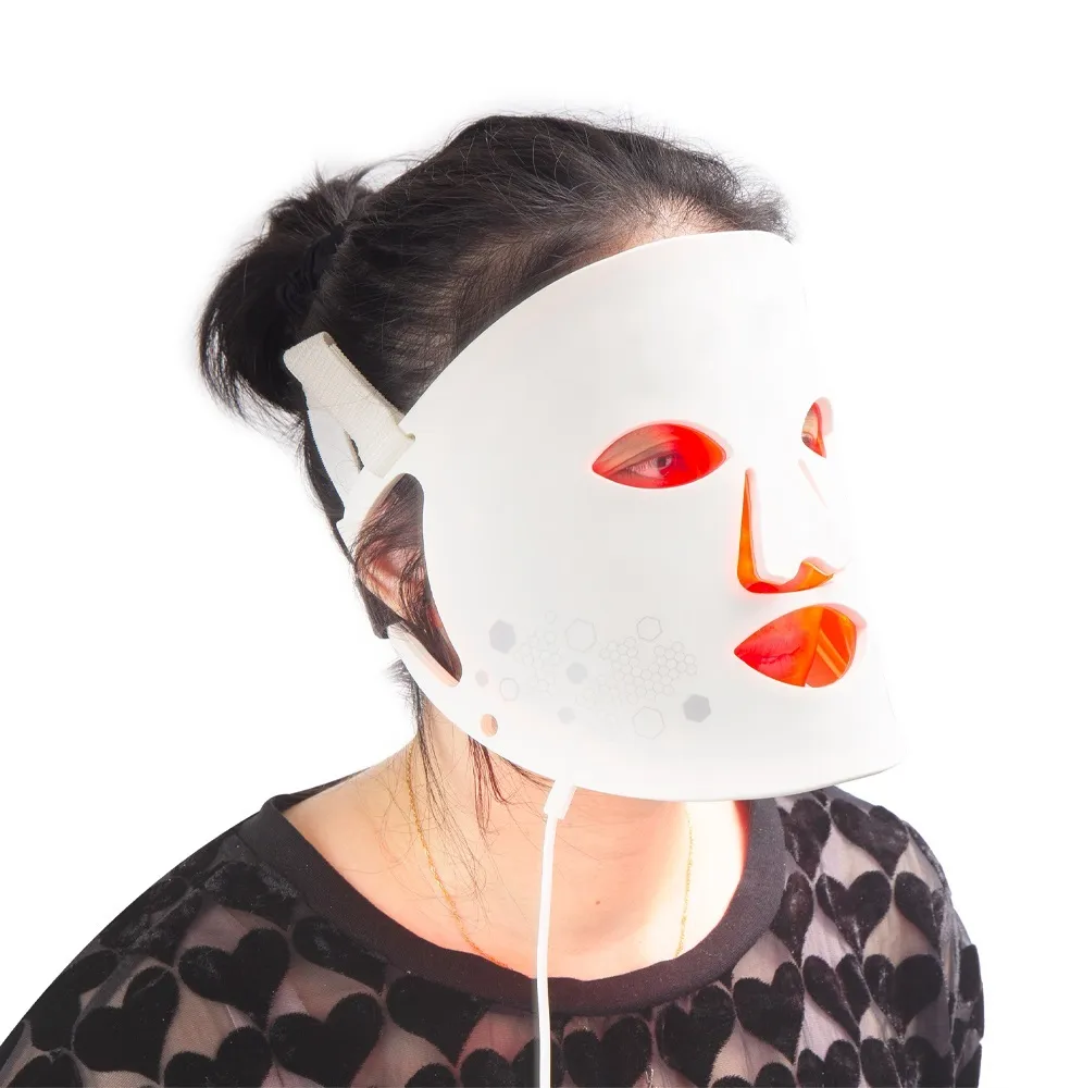 Maschera facciale rivitalizzante in silicone per terapia della luce a LED a 4 colori - Bestseller per schiarimento della pelle e cura antietà