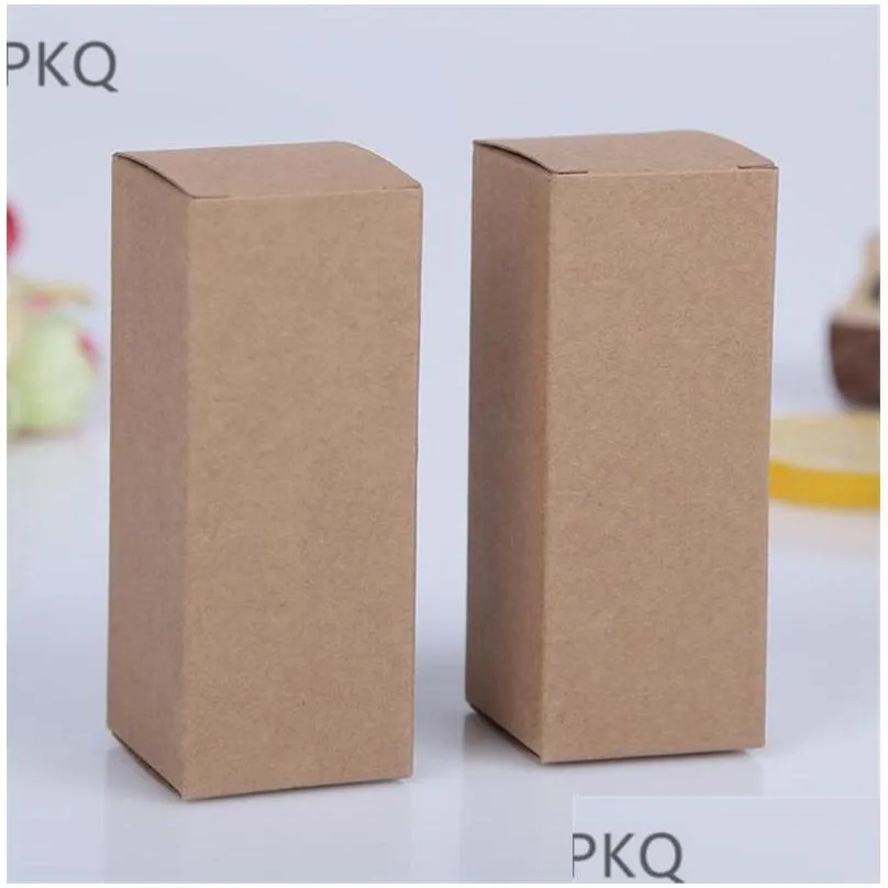 Gift Wrap 100Pcs Gift Wrap 10Ml/20Ml/30Ml/50Ml/100Ml White Black Kraft Paper Packaging Box Dropper Bottle Cosmetics Party Tubes Card Dhfbi