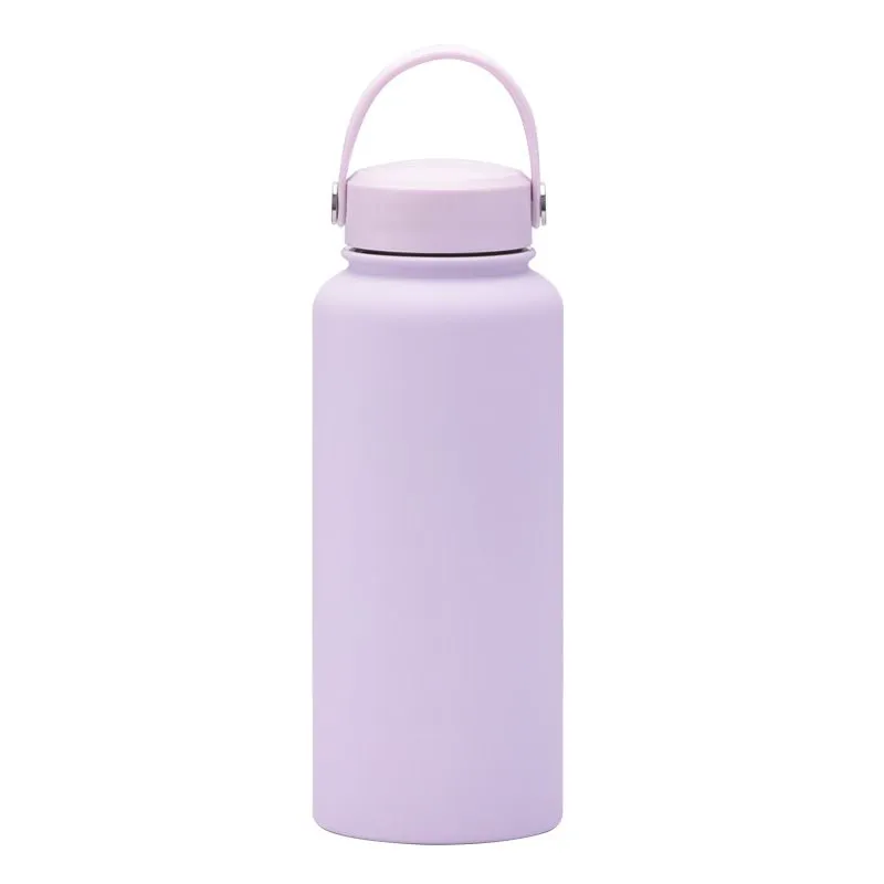 1L 304 Stainless Steel Frosted Sports Water Bottle Portable Outdoor Sports Cup Insulation Travel Vacuum Flask Bottles By express Z11