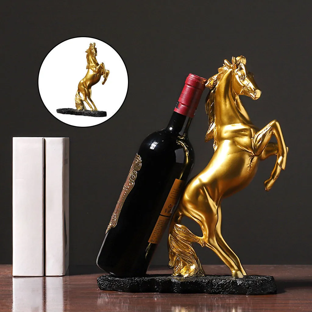 Resin Horse Wine Rack Kitchen Wine Bottle Holder Display Stand Decorations