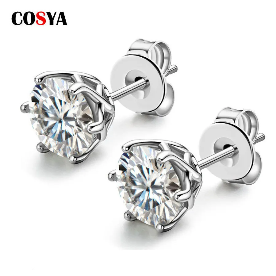 Stud Cosya 051 Carat Real Diamond oorbellen voor vrouwen 925 Sterling Silver D Color Fine Jewelry verlovingsgeschenken 221119