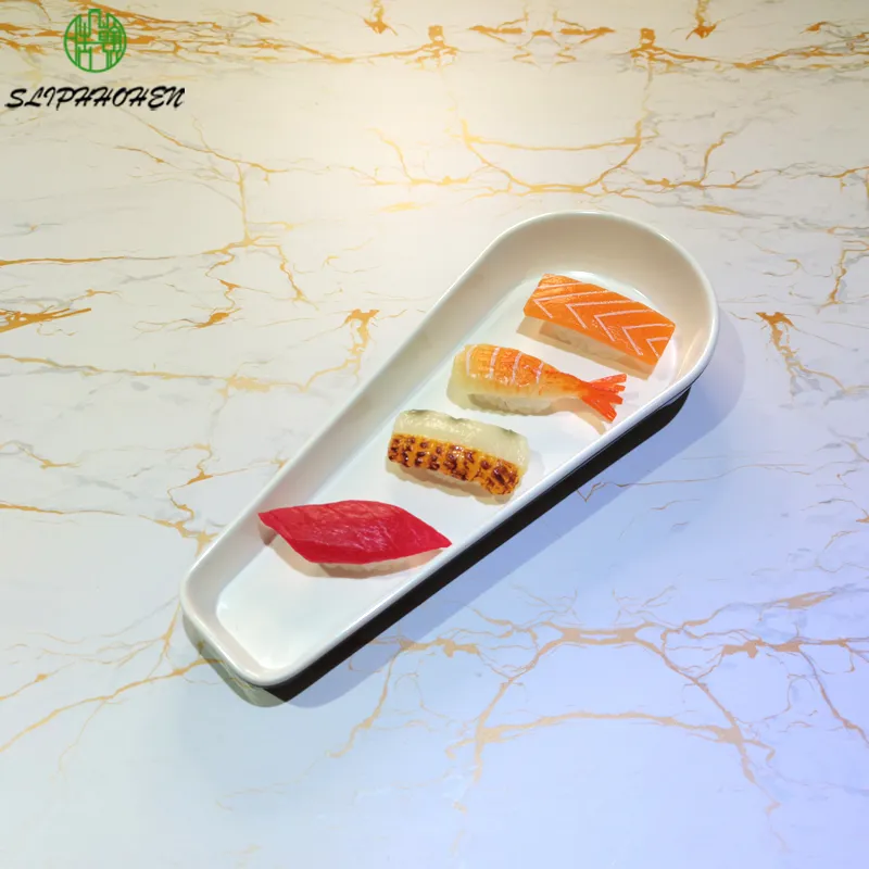 9,8 -Zoll -Gerichte braun und weißer Bicolor -Grillplatten Buffet Hotpot Restaurant Sashimi Dish A5 Melamine Tischgeschirr Hotels Geschirr