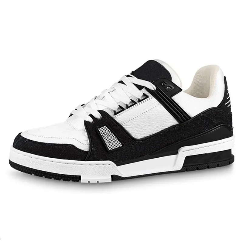 Designer Trainer Sneaker Virgil Casual Shoes Calfskin Leather Abloh Black White Green Red Blue Leather Overlays Platform outdoor Walking Low Sneakers Size 36-45