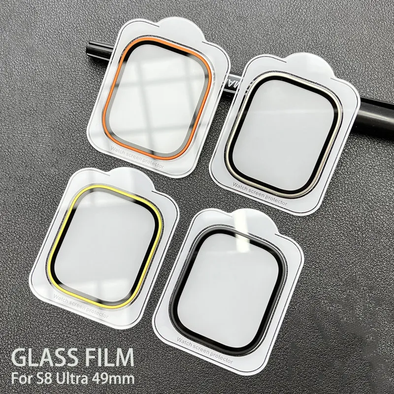 IWATCH 49mm Hempererat glassk￤rmskydd f￶r Apple Watch S8 Ultra 49mm Ultra-tunn metallelektropl￤terad f￤rg