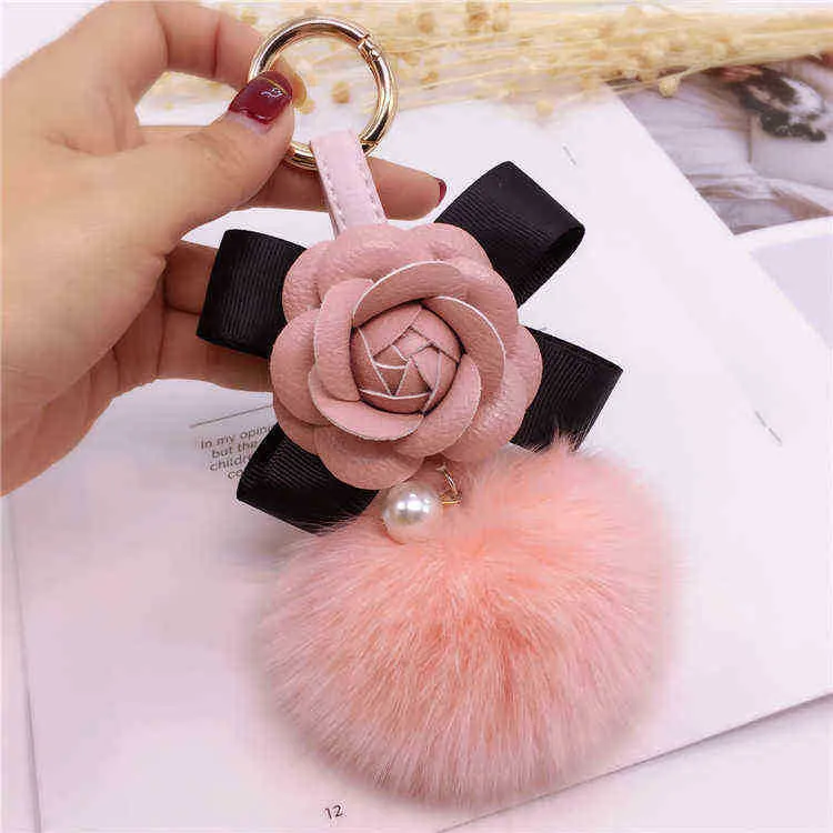 Keychains 2021 Creative Bow Kichain Camellia Key Chains Bol