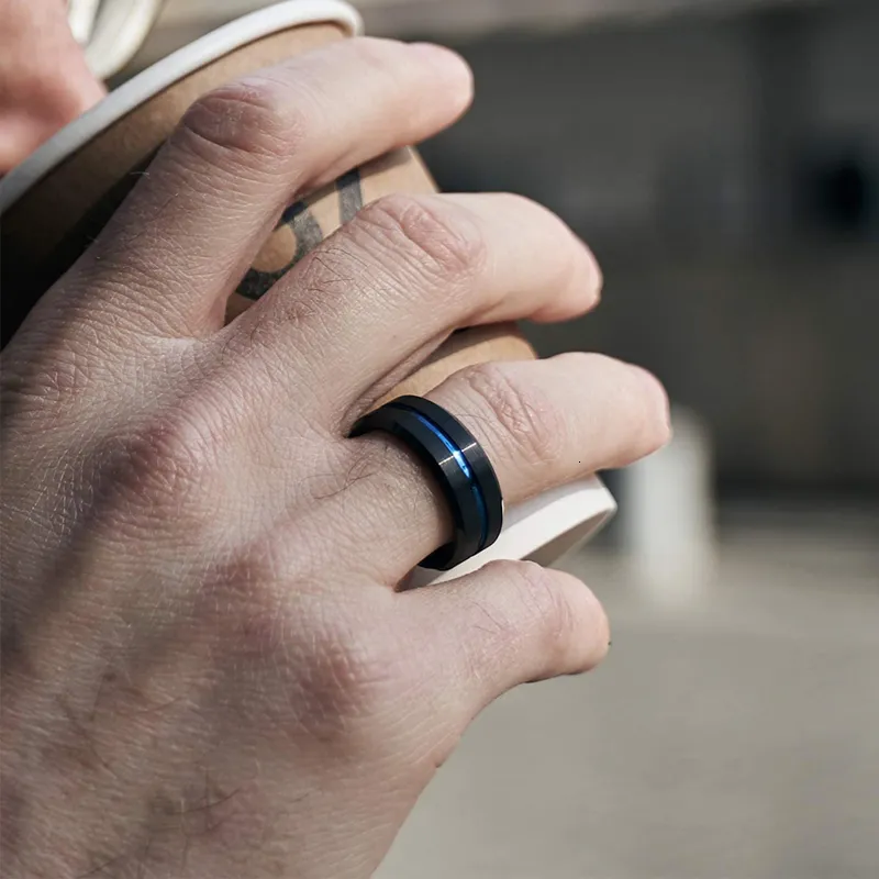 Anillos De Banda TIGRADE 8 Mm Hombres Anillo De Carburo De