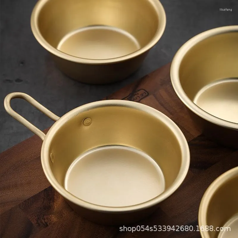 Dinnerware Sets Bowl Korean Restaurant Small Yellow Wine Aluminum With Handle