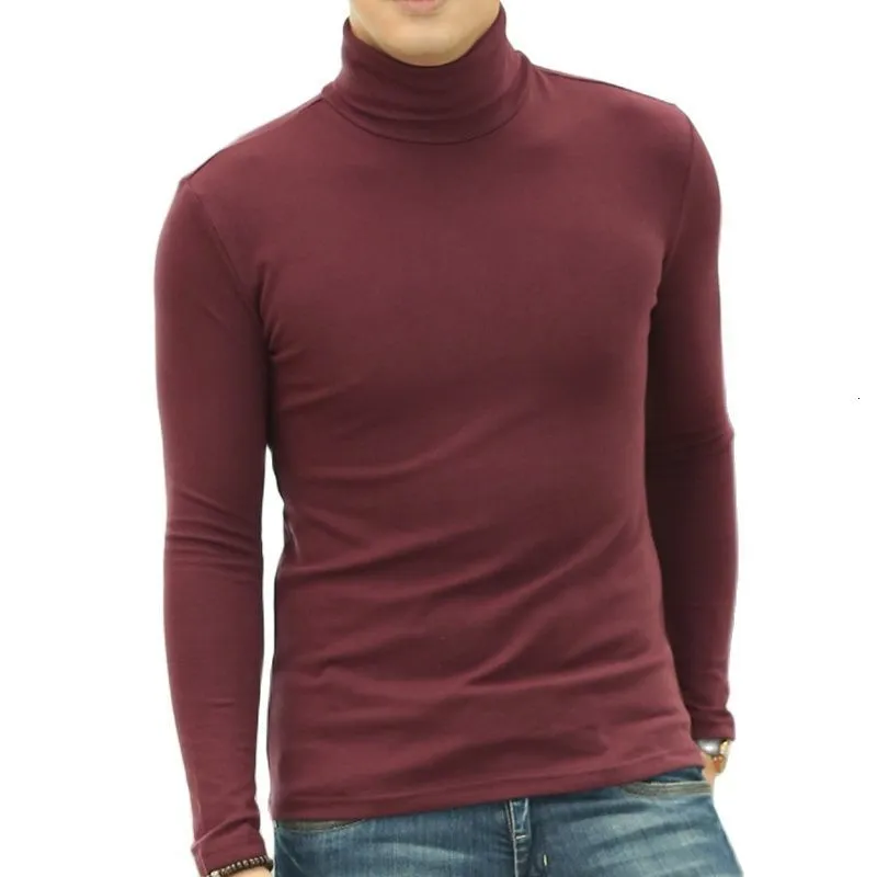 T Shirt Uomo A Collo Alto In Cotone Taglie Forti 3XL 5XL Manica Lunga Invernale Slim F Fness Da 9,24 € | DHgate
