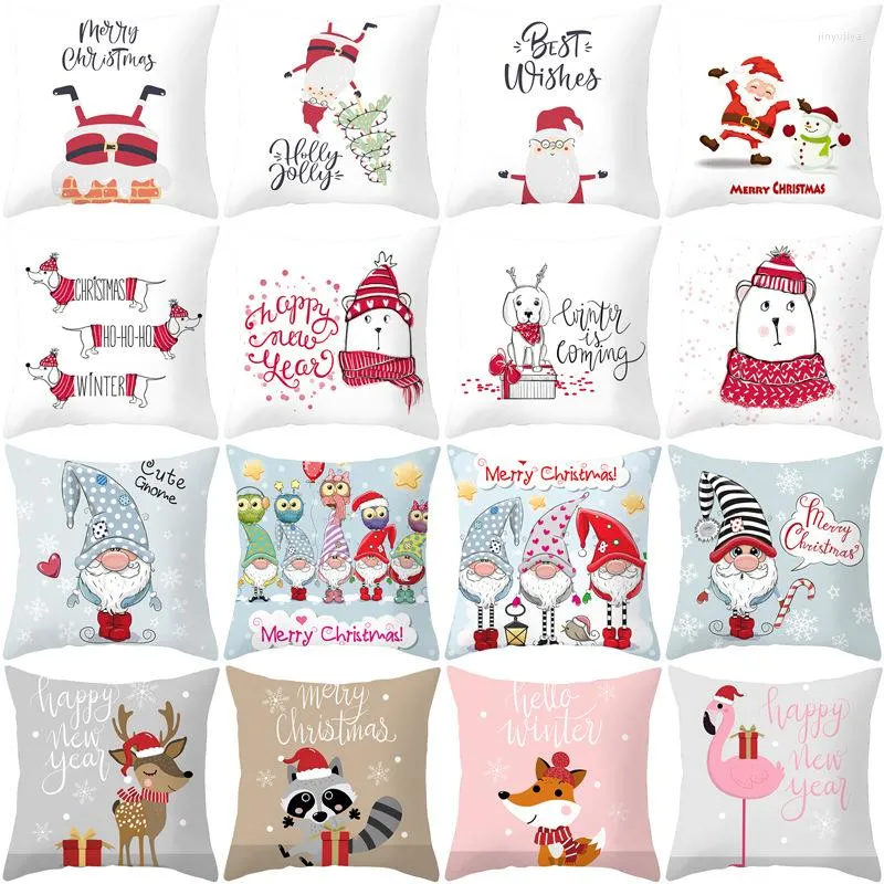 Pillow Merry Christma Decorations For Home Reindeer Santa Claus Tree Cover Christmas Ornament 2022 Xmas Gift Noel Year