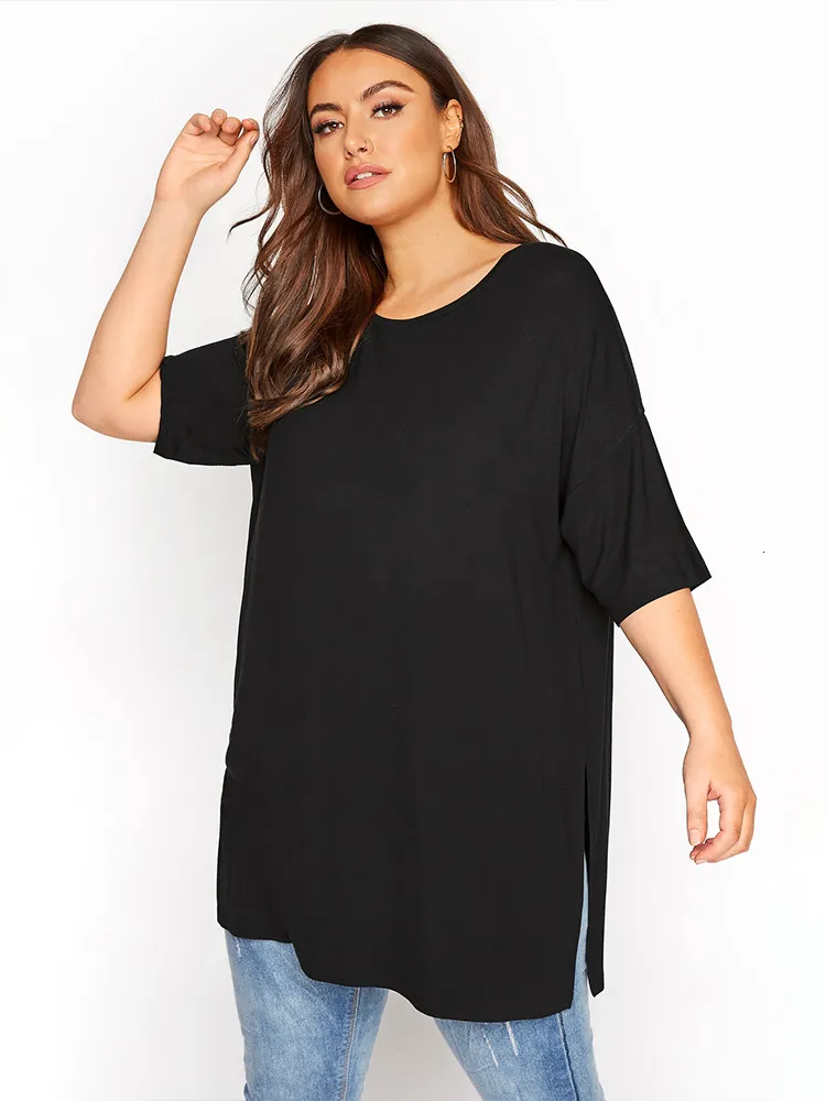 Camiseta feminina plus size plus size para mulheres camiseta casual color de camiseta de rua moda moda oneck algod￣o de algod￣o curto tamis de manga curta 221121