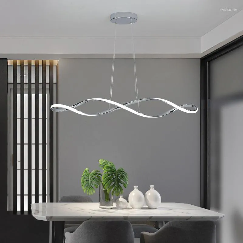 Pendants lampes intelligentes Home Alexa Lights LED modernes pour manger du salon Cuisine Gold / Chrome plaqué la lampe