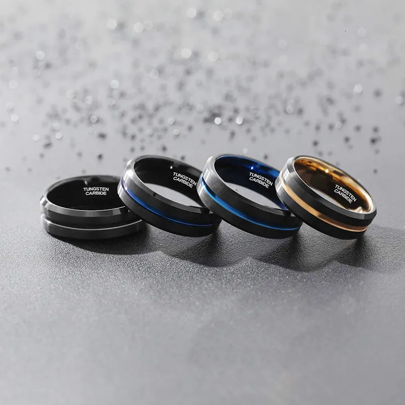 Anillo De Boda King Will Para Hombre, De Carburo De Tungsteno Negro, 8 Mm | Bodega Aurrera En Línea