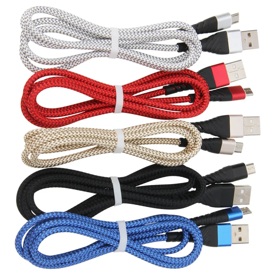 2.5A USB Type C Data Cable 1M 2M 3M MICRO V8 Laddningskabel Snabbladdningssladd för Samsung S8 S10 Xiaomi Redmi OnePlus