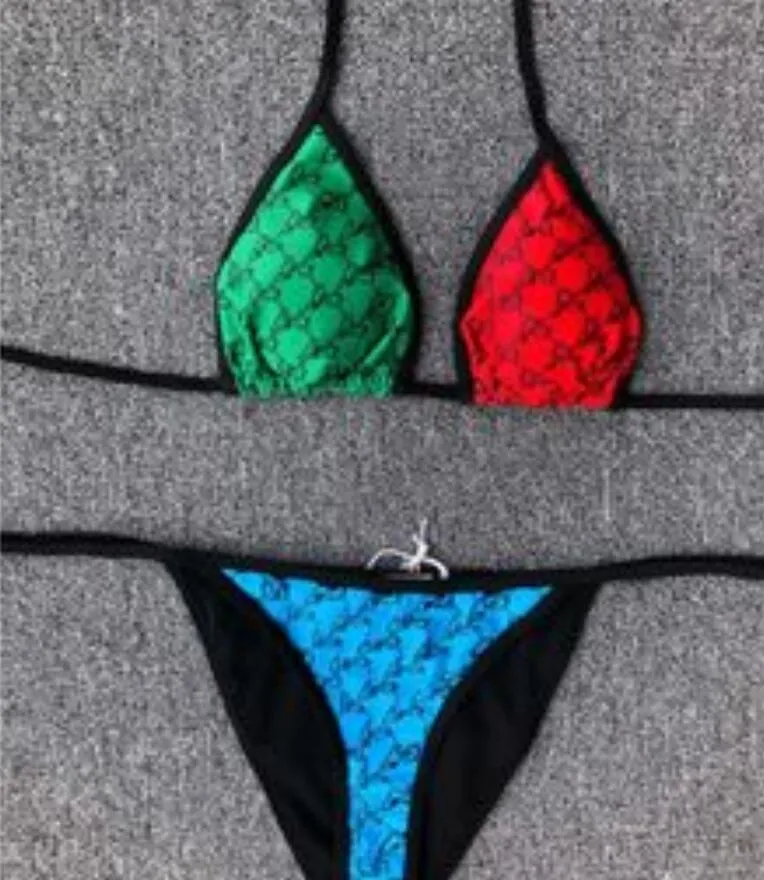 Sexy zweiteiliger Bikini für Frauen, Badeanzug, G-Buchstaben, modische Perspektive, Designer-Bademode