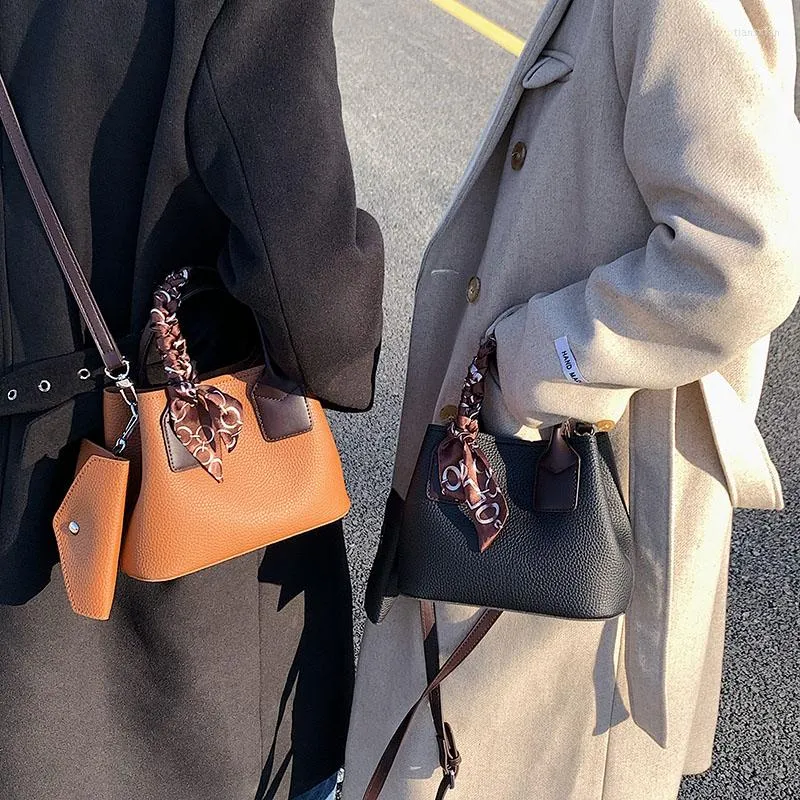 Evening Bags 2-in-1 Fashion Women Handbag Begs Designer High-capacity Shoulder Bag Female Crossbody Bucket