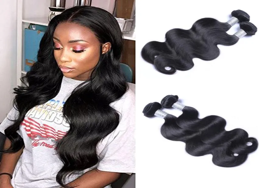 Brazilian Body Wave Human Virgin Hair Weaves 830 inch 100gpiece Natural Black 2pcslot Hair Extensions7778293
