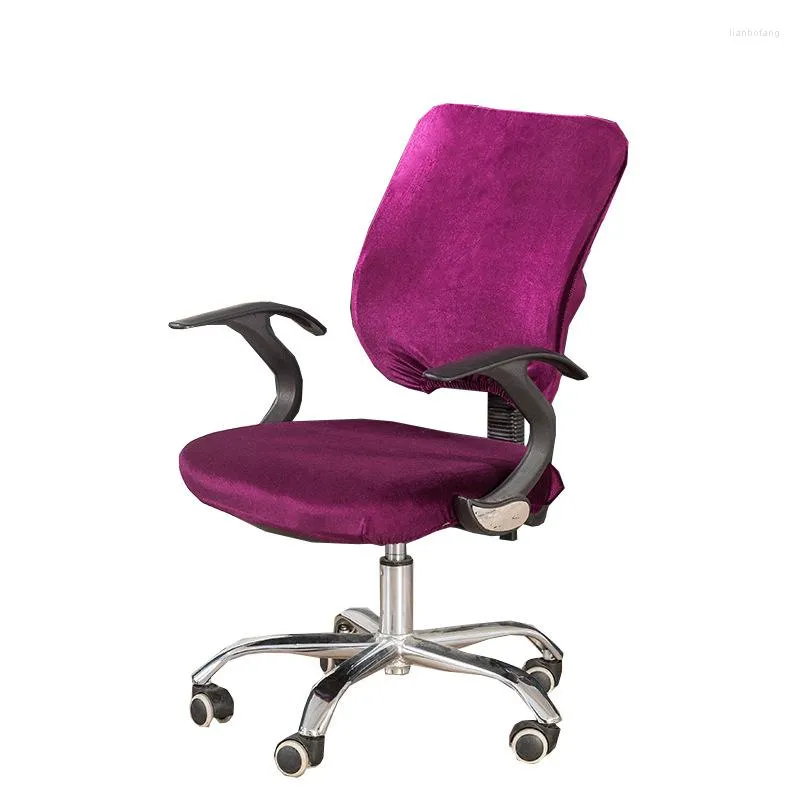 Couvre-chaise Couvre MeijUner Couleur continue Velvet Office Office Split Elastic Universal Home Officey365