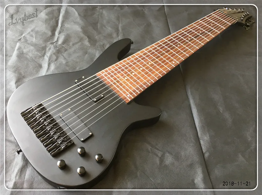 Customized lvybest 10 string Electric Guitar Bass in Matte Black Finish Maple Neck Rosewood Fingerboard