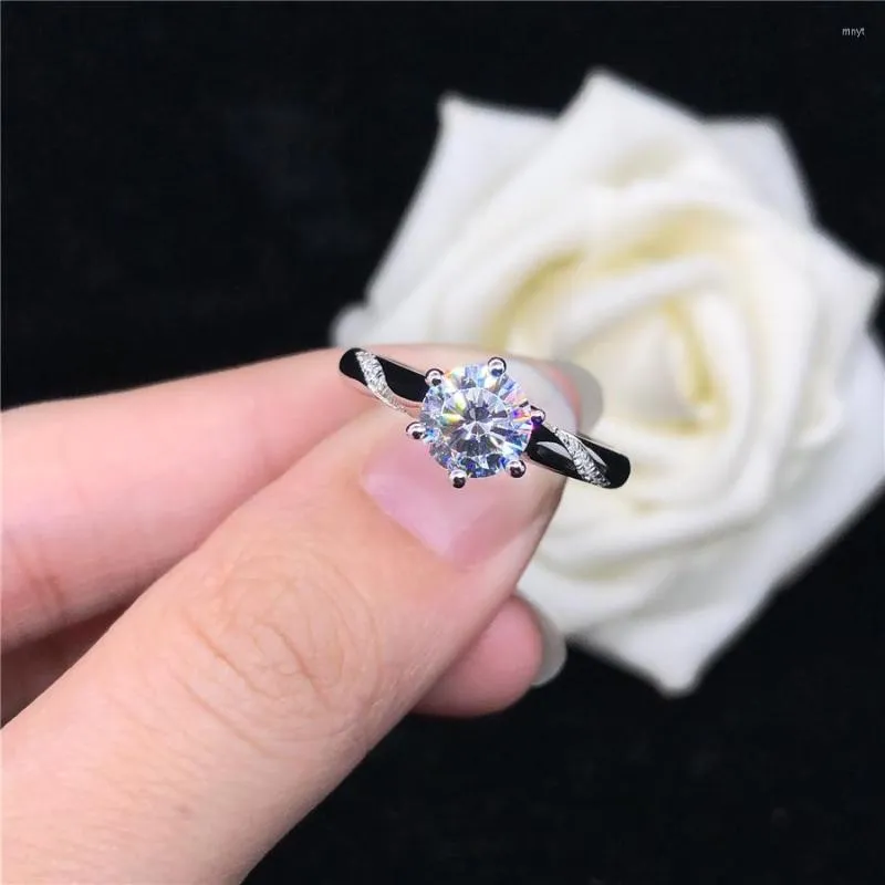 Anelli a grappolo Solid Platinum PT950 3ct Ring Diamond Engagement per donne Bellissimo regalo di compleanno Girl Girl Invito Accessori