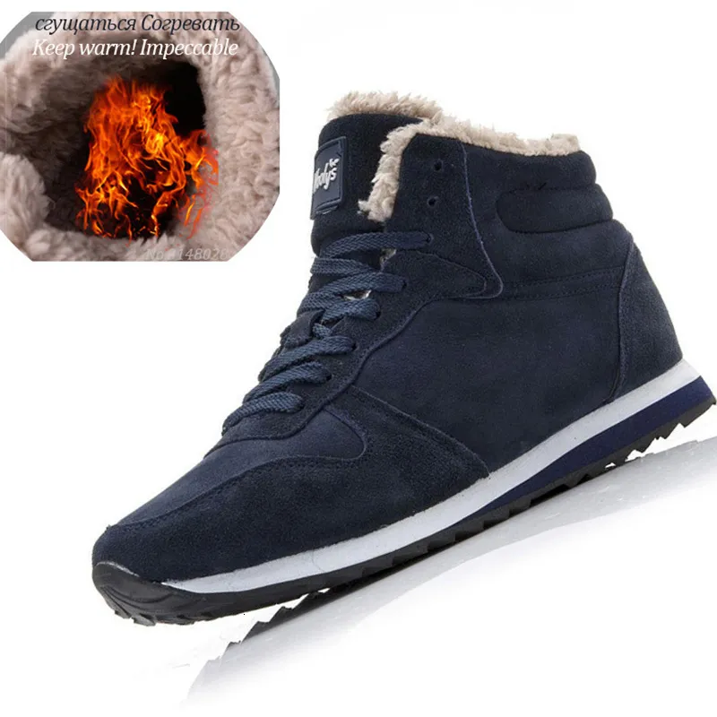 Boots Men Fashion Sneakers de inverno quente para sapatos casuais tornozelo chaussure homme marido 221119