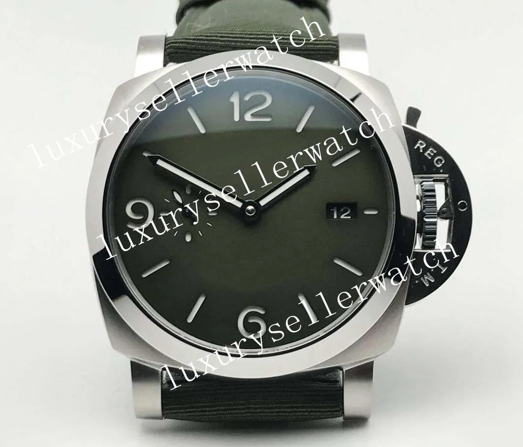 Herren-Armbanduhr Super HW Factory Top Edition Asia Automatic, modifiziert zum Klon-P9010-Uhrwerk, grünes Zifferblatt und Hilfszifferblätter, 44-mm-Armbanduhr aus Saphirglas