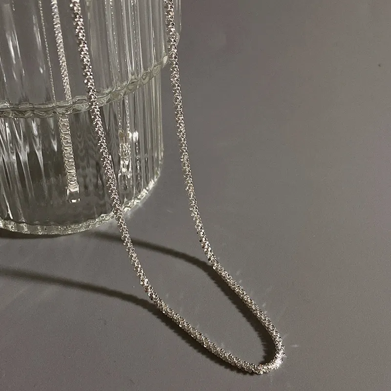 Argent étincelant clavicule chaîne collier ras du cou collier pour femmes bijoux fins fête de mariage cadeau d'anniversaire