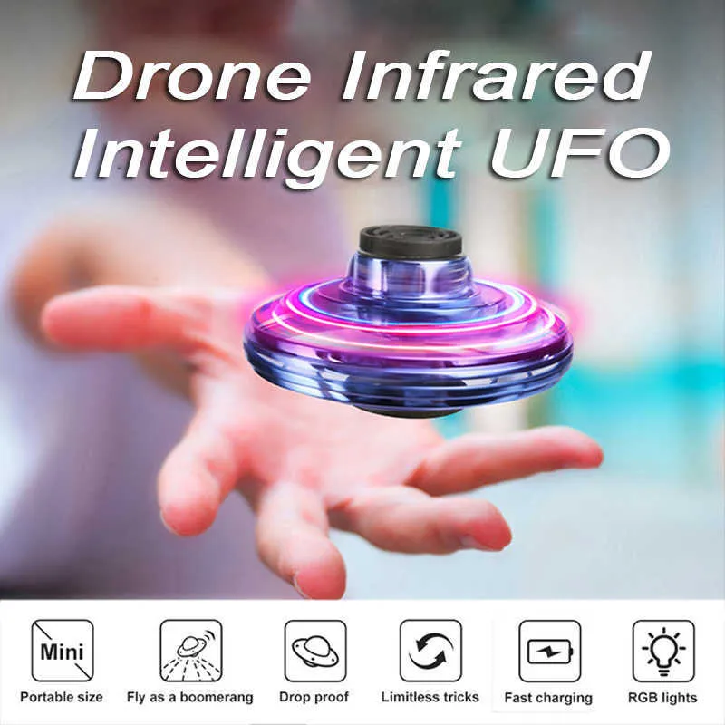 Flynova UFO Fiet Spinner Kids Kids Portable 360 ​​Rotazione Luci a LED Shinning Release XMAS Flying Toy Gift Drop Shipping in stock 04