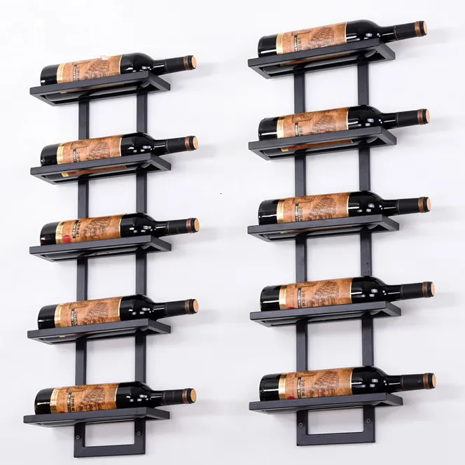 TABLETOP WINE RACKS Modern Iron Wallmontered Holder Simple Hanging Rack Art Support Cabinet Flattiled Types 45 Flaskor 221121