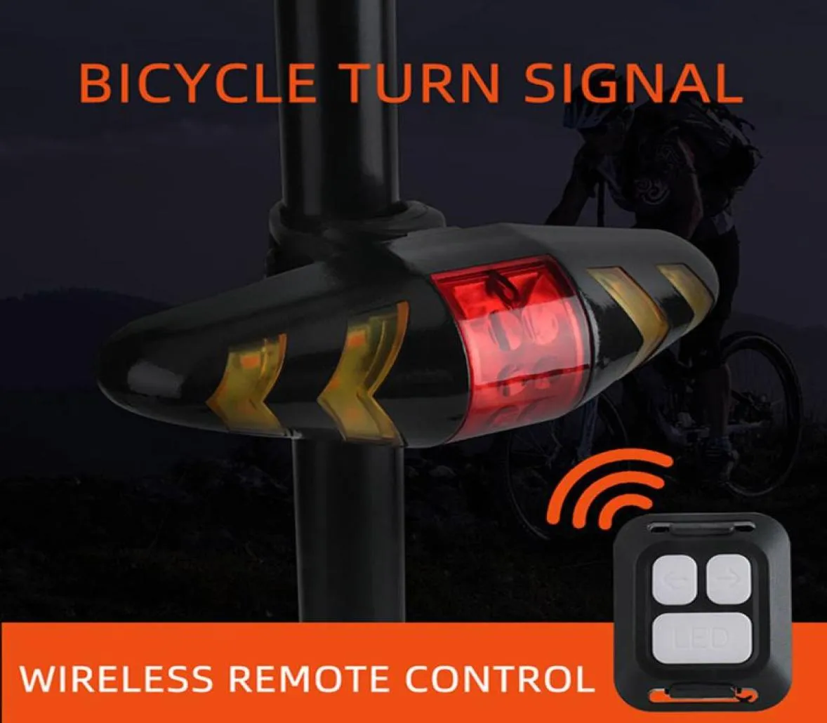 Bike Lights Bicycle LED Taillight Rear Tail Lamp Smart Wireless Remote Control Turn Signal Light Cycling Safety Warning Lantern3120999