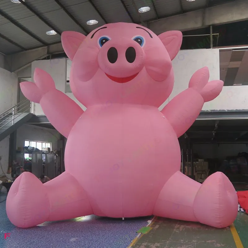 Działania na świeżym powietrzu 6m 20 stóp gigantyczne nadmuchiwana różowa kreskówka świń na sprzedaż Reklama donflatible Przywki Model przenośnych kreskówek na zewnątrz Zwierzęta