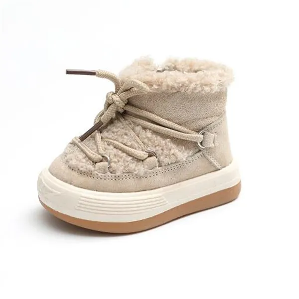 Pierwsze Walkers Winter Baby Boots ciepłe pluszowe gumowe podeszwa maluch dzieci Sneakers