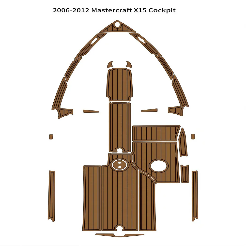 2006-2012 Mastercraft X15 Cockpit Pad Barco EVA Espuma Imitación Teca Cubierta Piso Mat