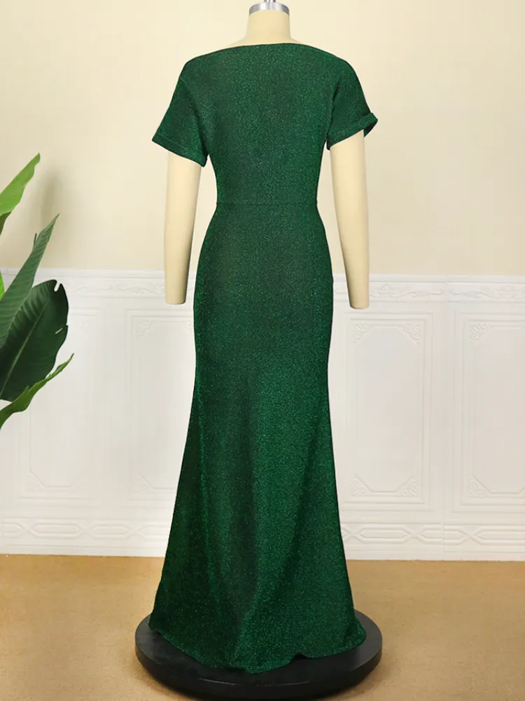slim fit dress slacks Mock Neck Sleeveless Velvet Dress - Green main image 1