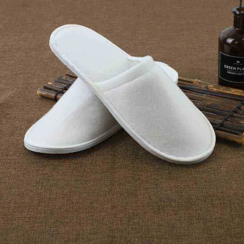 1 paar highd hotel wegwerp slippers witte baotou b of b kamer voorzieningen niet -slip duffle slippers J220716