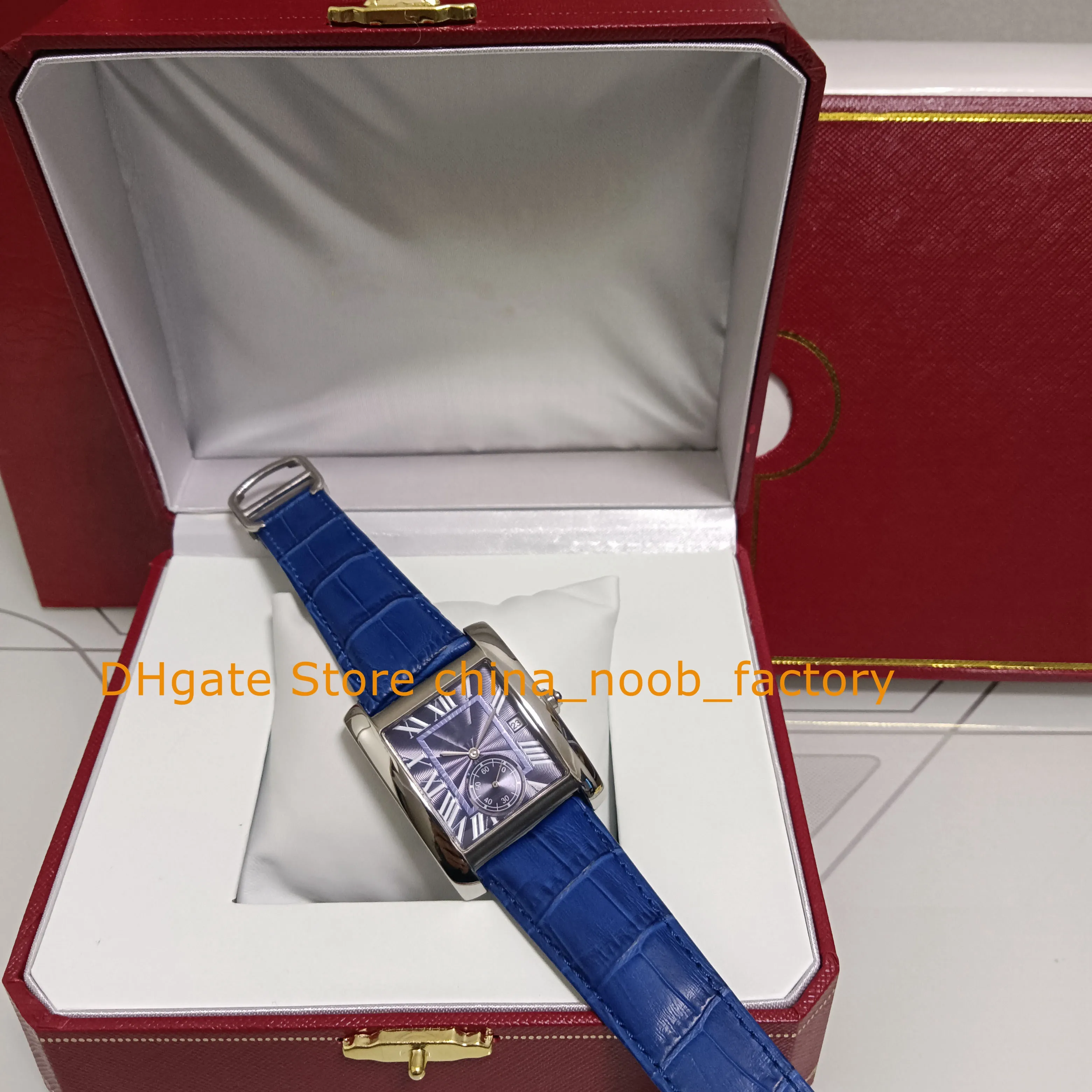 Con scatola originale di dimensioni medie orologi automatici 35 mm per donne maschi WSTA0010 Blue quadrante inossidabile cinghia in pelle inossidabile cinghia retro trasparente orologi meccanici