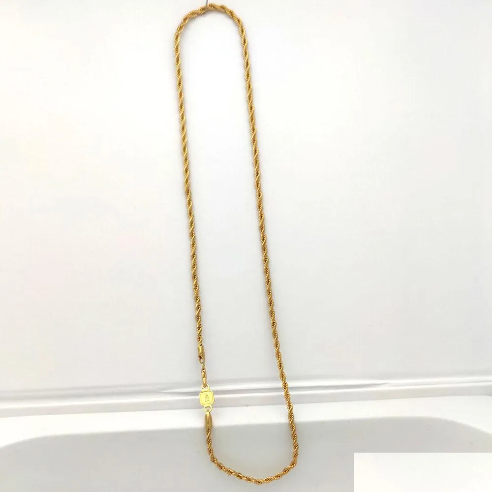 Ketens touwketting ketting aansluiten vaste fijne geel 18ct thai baht g/f goud m dunne gesneden vrouwen