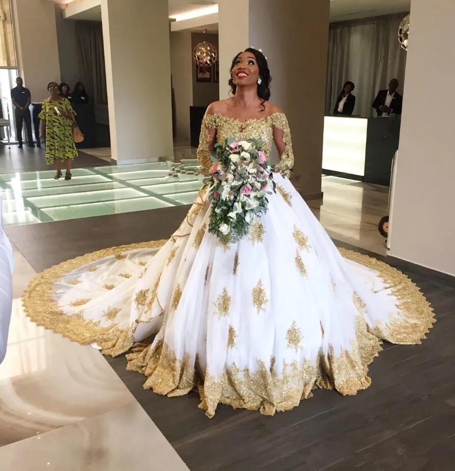 Lace Abito Sposa Color Oro Azazie 2026 Ball-Gown Boho White Vintage Wedding  Dress Chapel Train
